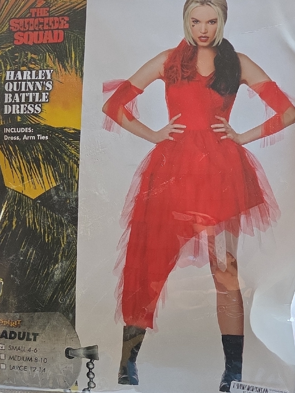 Spirit Halloween Harpey Quinn Battle Dress Costume Sz Small 4-6 With Xtras